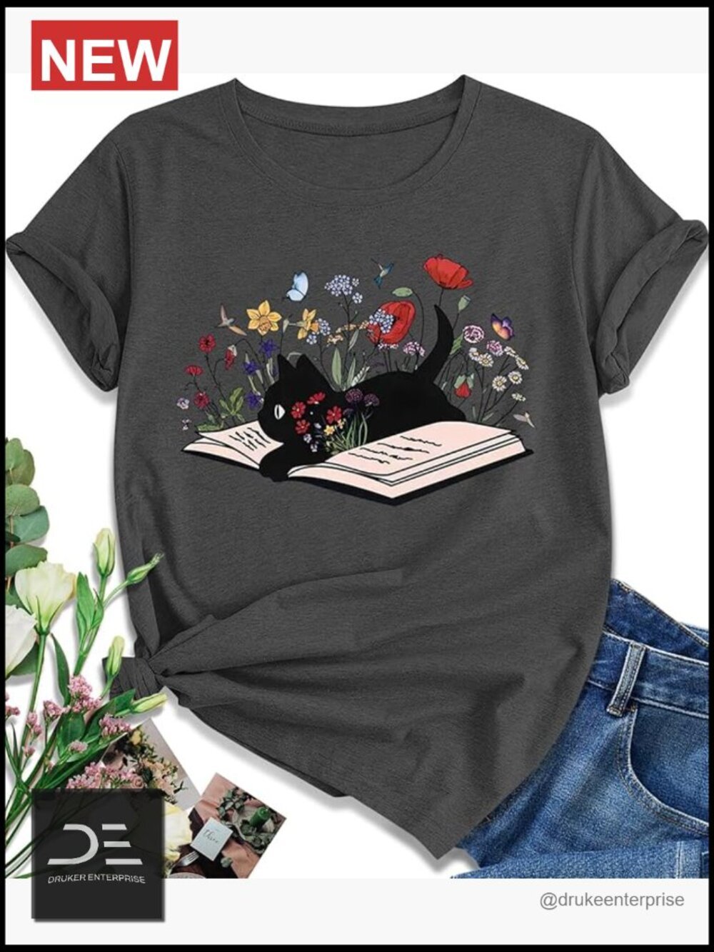 Women's Short Sleeve Loose Fit Trendy Graphic Tee Summer Top